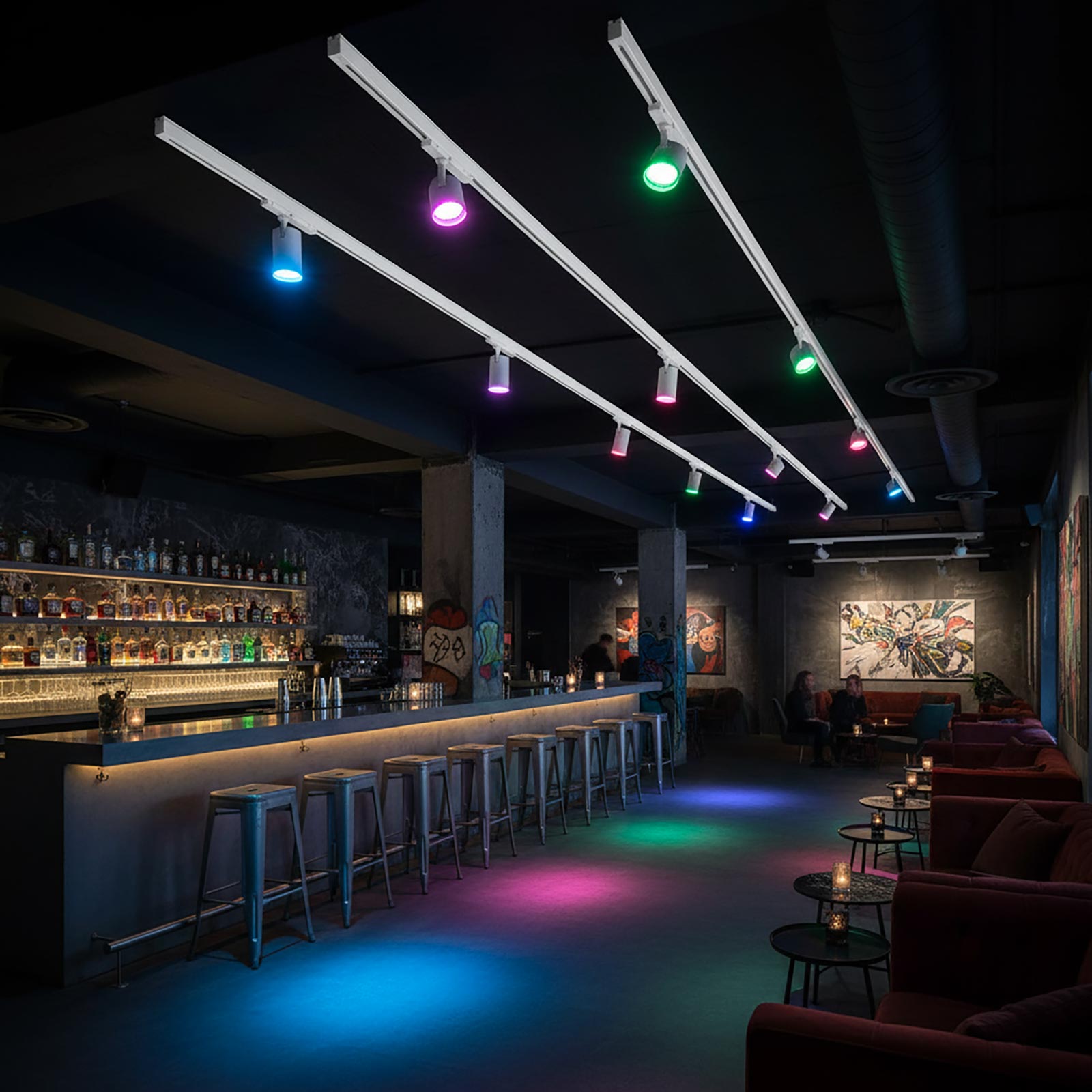 Faretto orientabile Track LED SPOT Trifase Smart RGB CCT Zigbee 3.0 RF luce colorata illuminazione vetrine negozio bar COLORE BIANCO