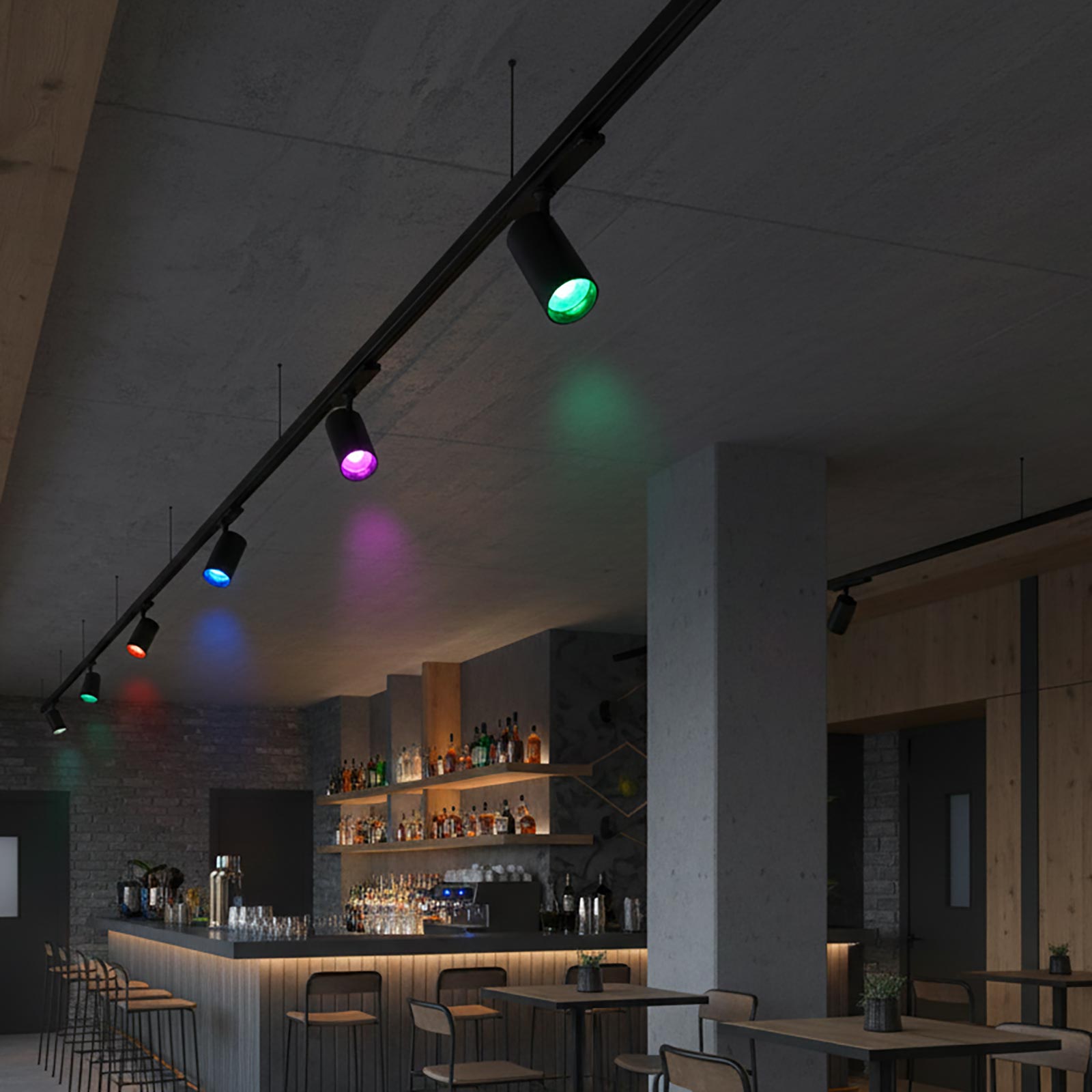 Faretto orientabile Track LED SPOT Trifase Smart RGB CCT Zigbee 3.0 RF luce colorata illuminazione vetrine negozio bar COLORE NERO