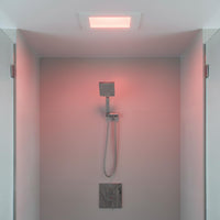 Faretto LED incasso pannello quadrato slim DMX RGB multicolore luce calda 24V impermeabile cromoterapia box doccia bagno 23W foro 155x155