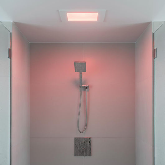 Faretto LED incasso pannello quadrato slim DMX RGB multicolore luce calda 24V impermeabile cromoterapia box doccia bagno 23W foro 155x155