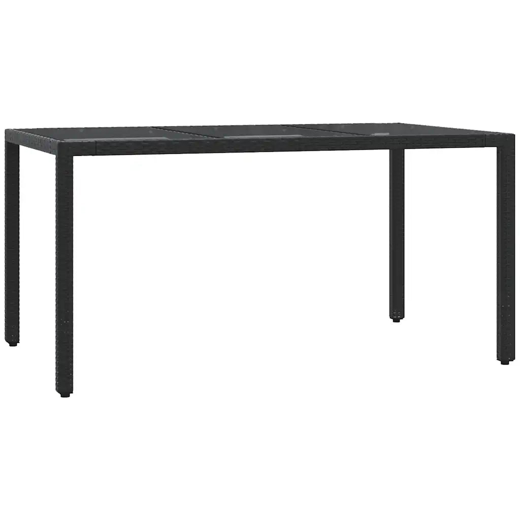 Set da Pranzo da Giardino 7 pz Nero con Cuscini in Polyrattan 3212027