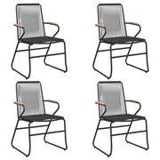 Sedie da Giardino 4 pz | Sedie da Esterno Nere 58x59x85,5 cm Rattan PVC