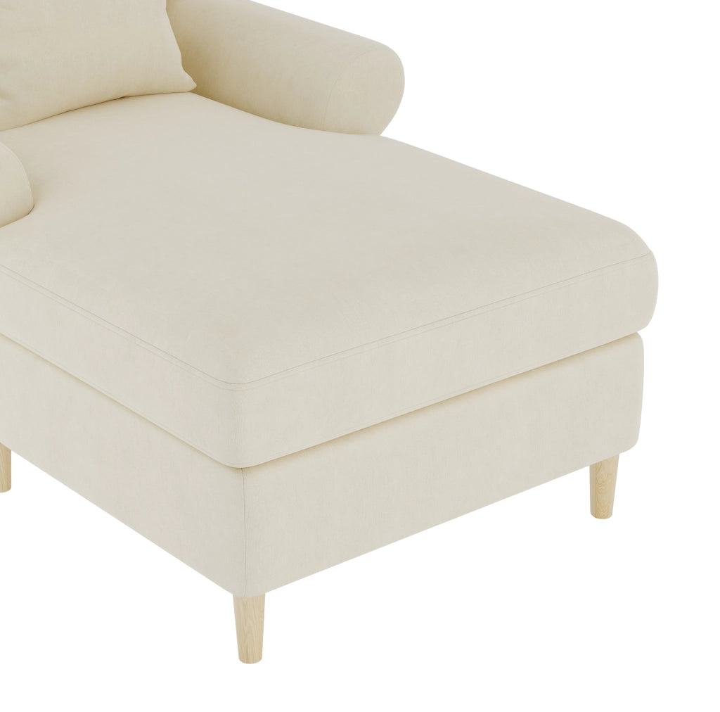 Poltrona relax reclinabile in velluto beige con cuscino