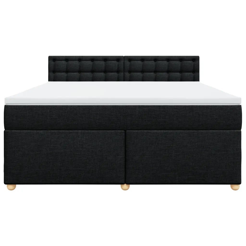 Giroletto a Molle con Materasso Nero 180x200 cm in Tessuto