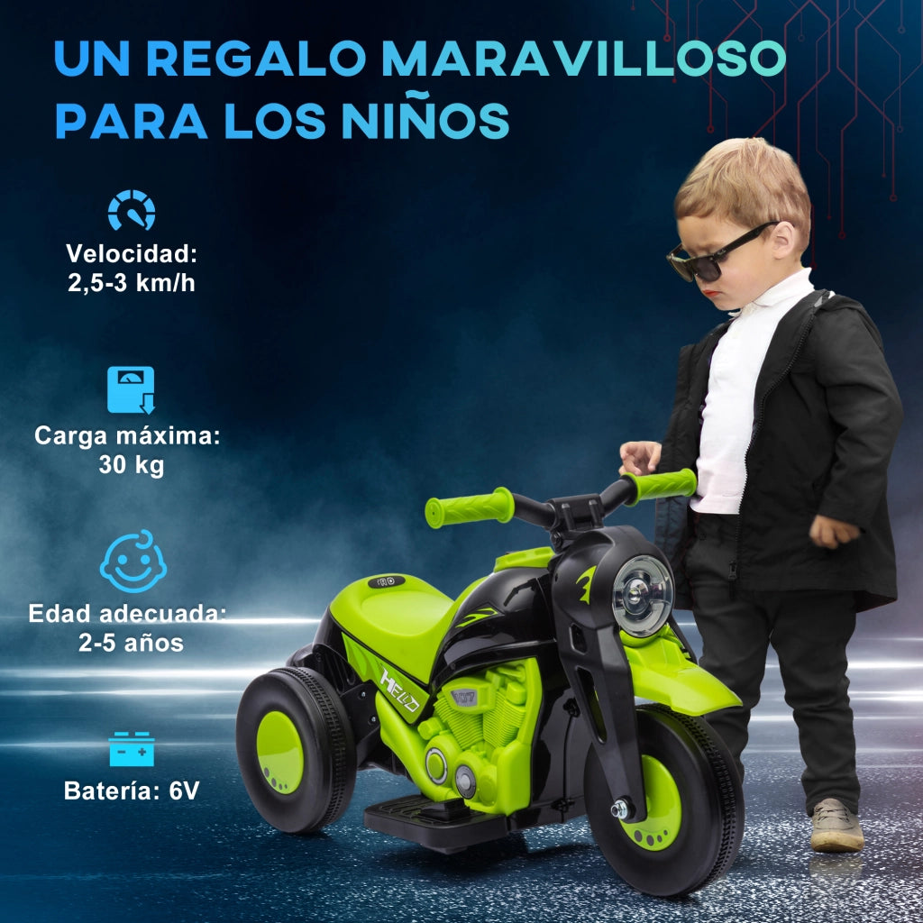 Moto Elettrica per Bambini Verde ¨C zephmum ¨C 3 km/h 30 kg