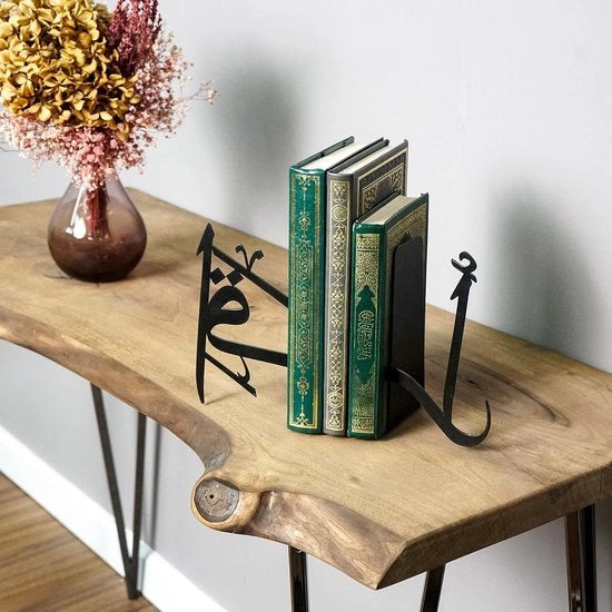 Supporto per libri in stile arabo IQRA in metallo - decorazione per la casa - decorazione islamica - decorazione per tavolo - decorazione in legno - regali per Ramadan - decorazioni per Eid - Nero