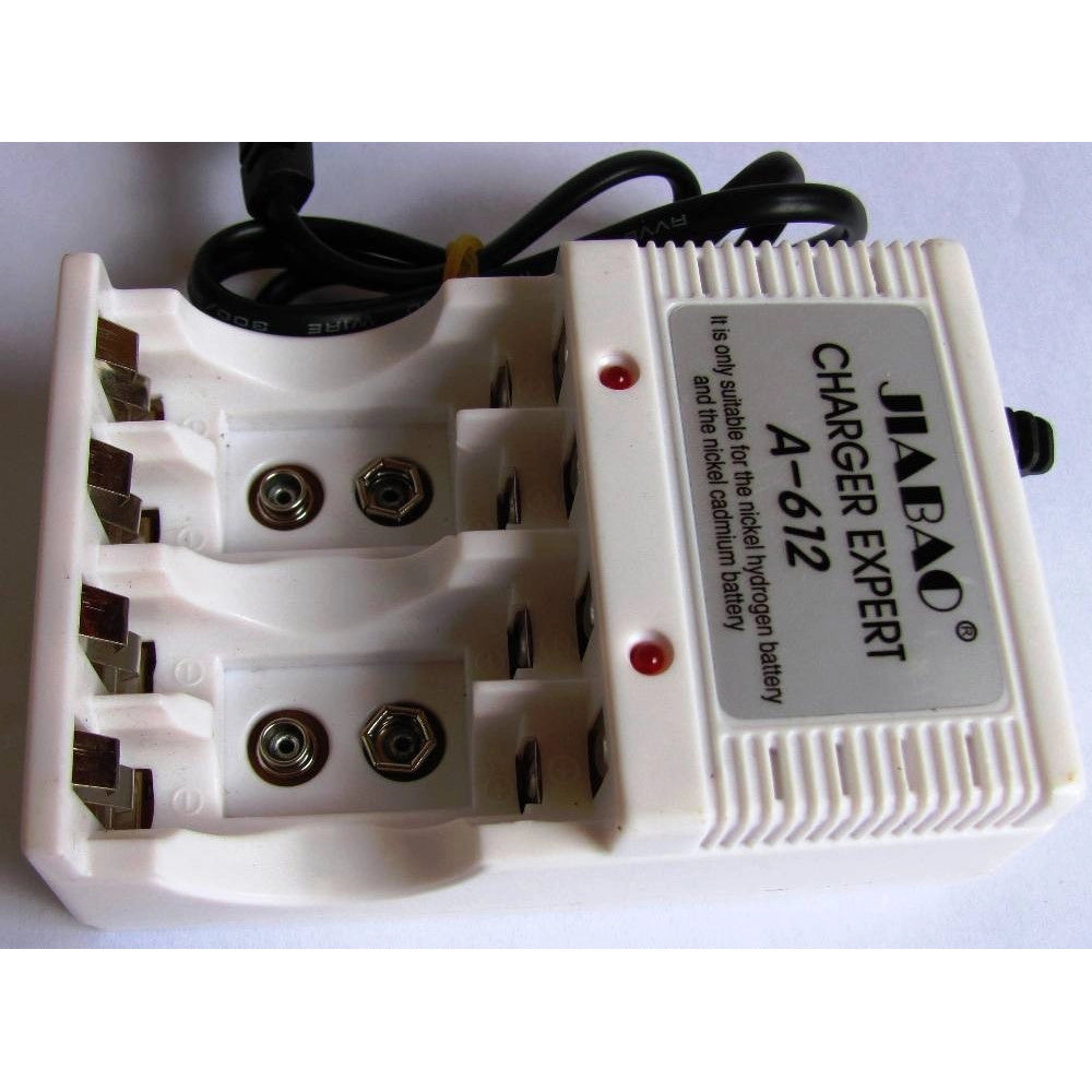 Trade Shop - Caricabatterie A-612 Per Pile Ricaricabili Aa Stilo Aaa Mini Stilo Batterie 9 V -