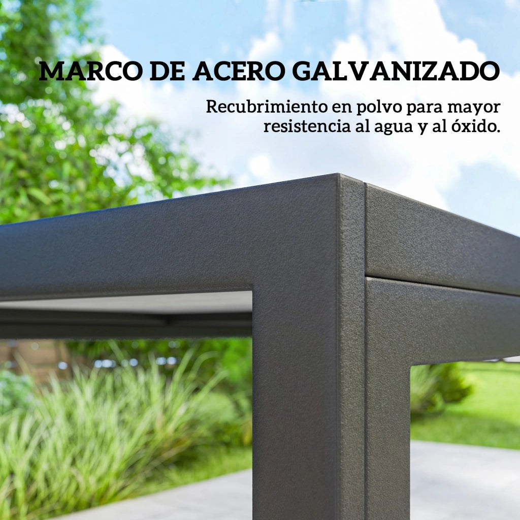Set Tavolo e Sedie da Giardino ¨C zephmum ¨C Polipropilene Nero Effetto Legno 6 Pezzi