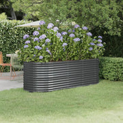 Letto da Giardino in Acciaio Zincato 224x80x68 cm Antracite 318956