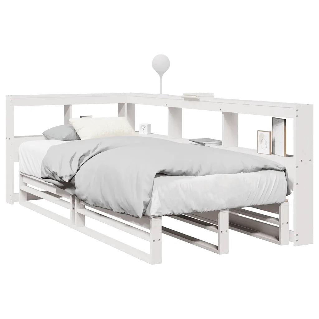 Letto con Libreria senza Materasso-Struttura Letto con contenitore 75x190 cm in Legno Pino 914031