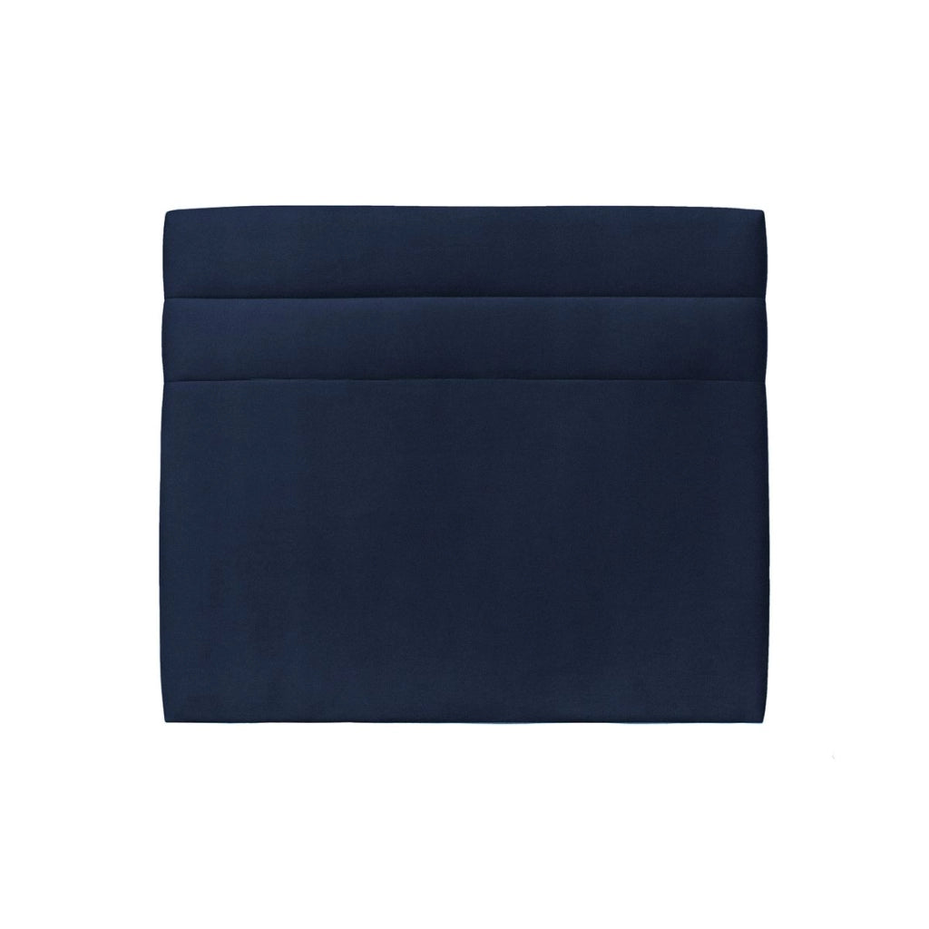 Testiera in tessuto velluto blu oceano con linee L135 cm