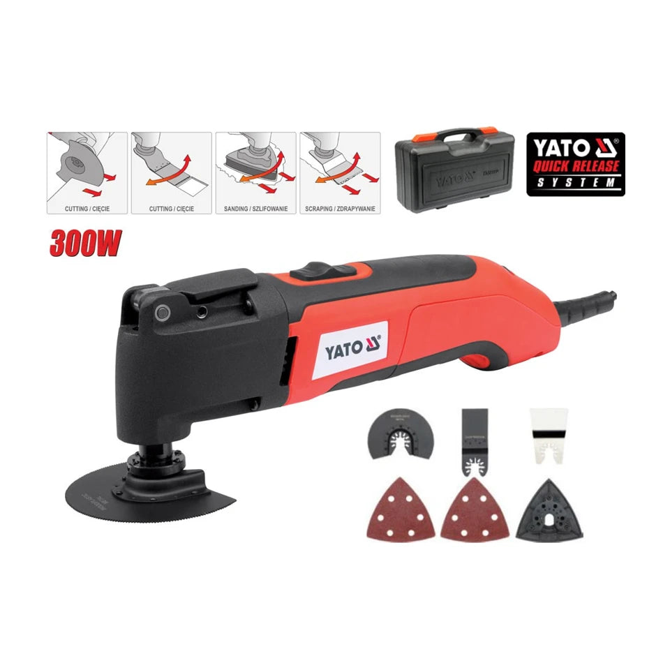 Yato YT-82220 utensile multifunzione oscillante nero, rosso 300 W 22000 OPM
