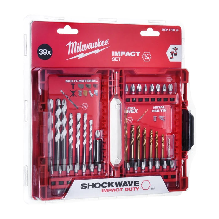 Set di punte da trapano e impatto 39 pezzi 4932479854 MILWAUKEE
