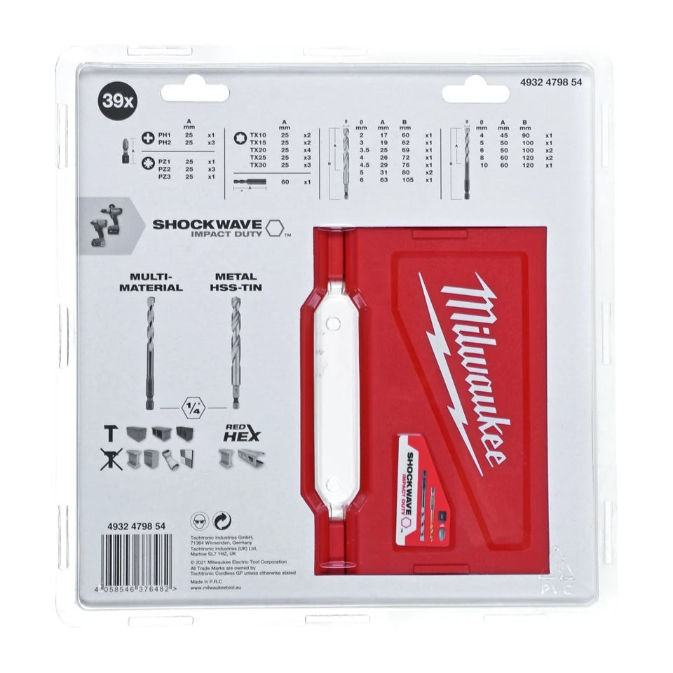 Set di punte da trapano e impatto 39 pezzi 4932479854 MILWAUKEE