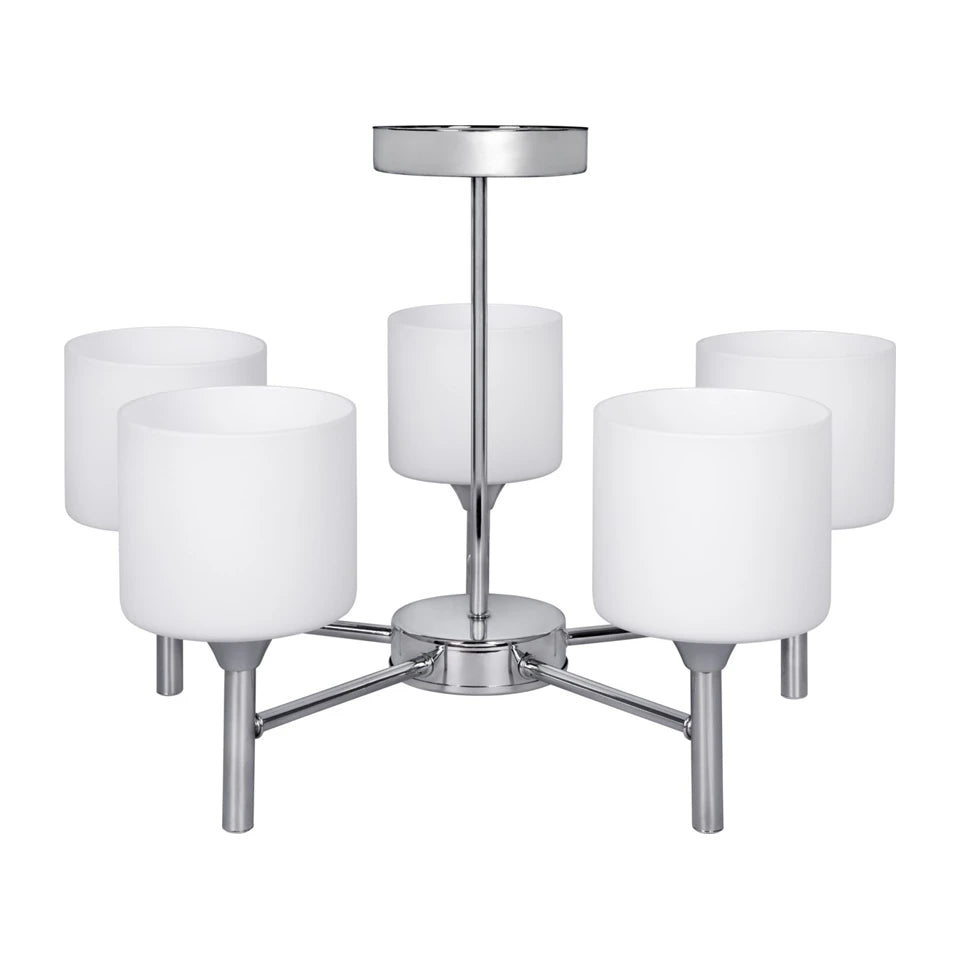 Lampadario a sospensione classico Activejet MIRA Cromato 5xE27 per soggiorno