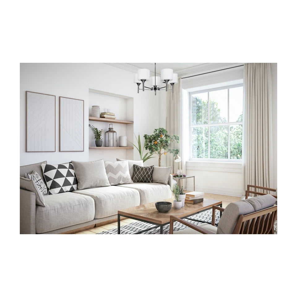 Lampadario a sospensione classico Activejet MIRA Cromato 5xE27 per soggiorno