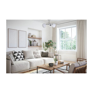 Lampadario a sospensione da soffitto Activejet Classic IRMA in nichel triplo 3xE27 per soggiorno