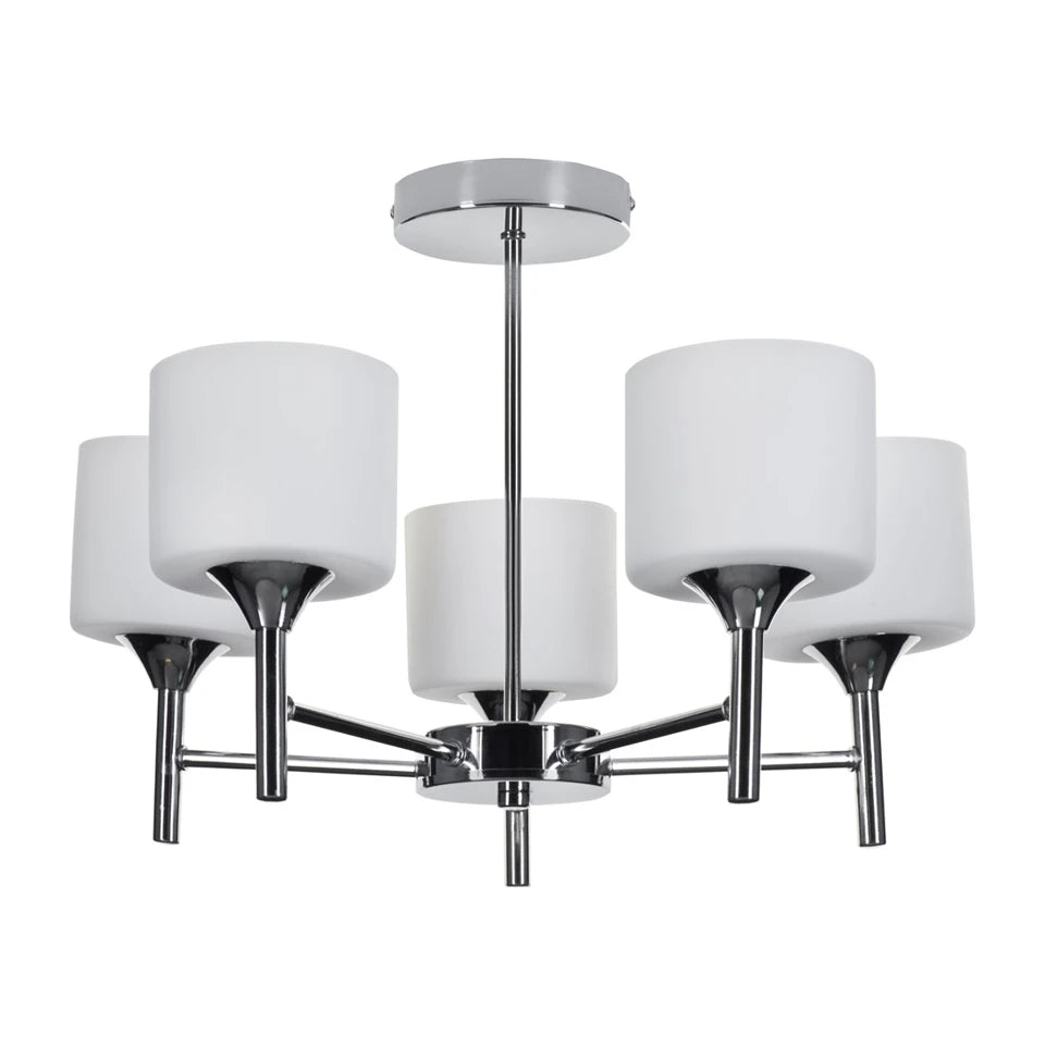 Lampadario a sospensione classico Activejet MIRA Cromato 5xE27 per soggiorno