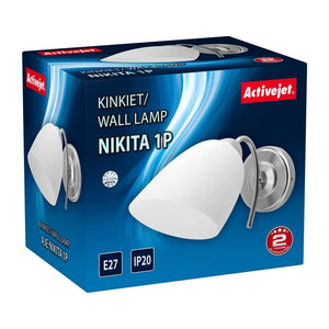 Lampada da parete classica singola Activejet NIKITA in nichel E27 per il soggiorno