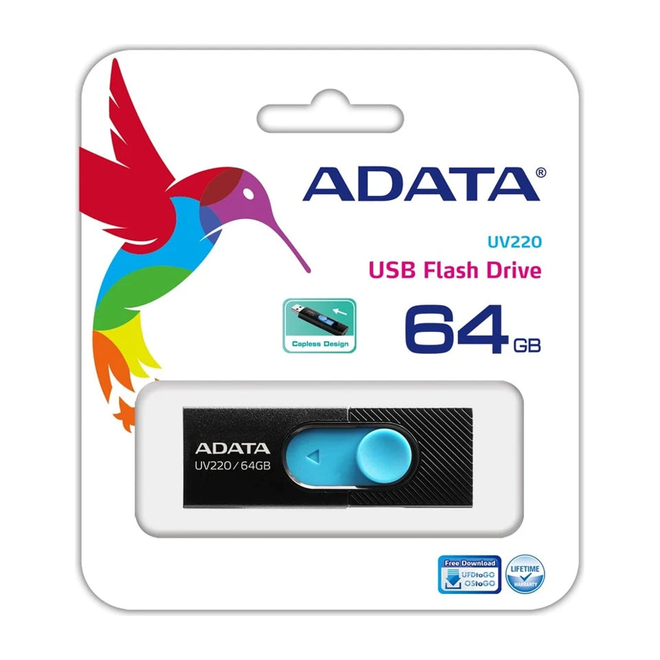 Chiavetta USB ADATA UV220 64 GB USB Tipo-A 2.0 Nero, Blu