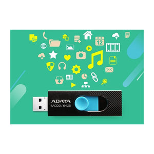 Chiavetta USB ADATA UV220 64 GB USB Tipo-A 2.0 Nero, Blu