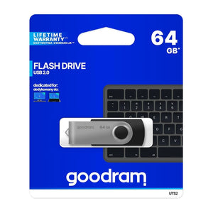 Chiavetta USB Goodram UTS2 da 64 GB USB Tipo-A 2.0 Nero, Argento