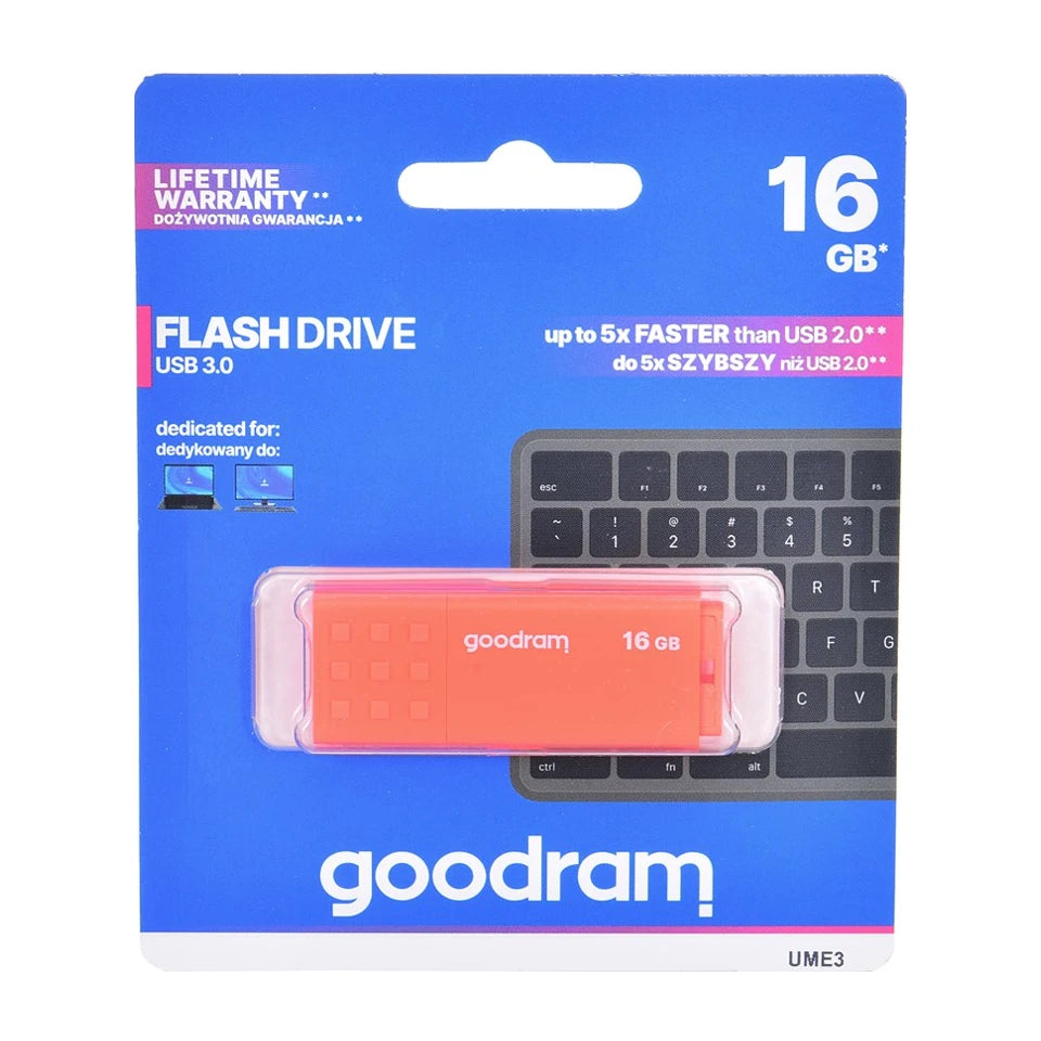Chiavetta USB Goodram UME3-0160O0R1 da 16 GB USB Tipo-A 3.2 Gen 1 (3.1 Gen 1) Arancione