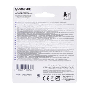 Chiavetta USB Goodram UME3-0160O0R1 da 16 GB USB Tipo-A 3.2 Gen 1 (3.1 Gen 1) Arancione