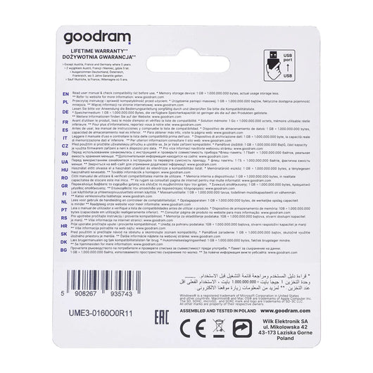 Chiavetta USB Goodram UME3-0160O0R1 da 16 GB USB Tipo-A 3.2 Gen 1 (3.1 Gen 1) Arancione