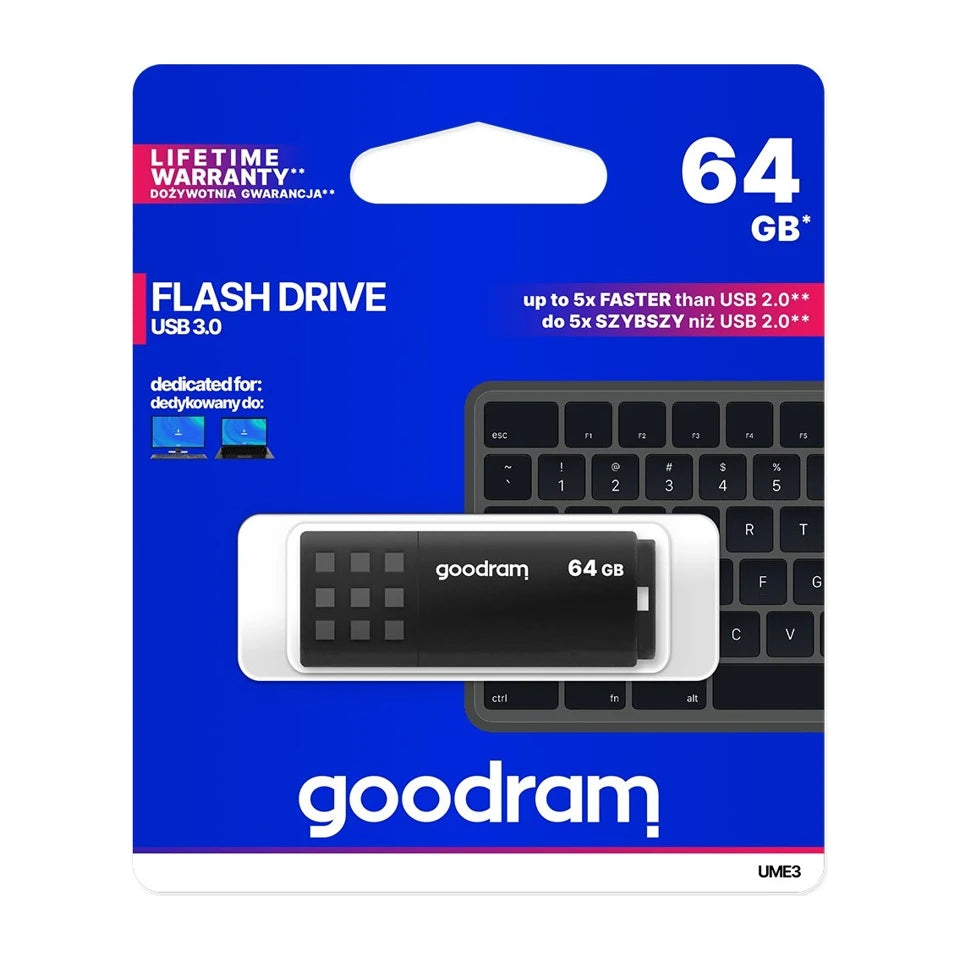 Penna USB Goodram UME3 da 64 GB USB Tipo-A 3.0 (3.1 Gen 1) nera