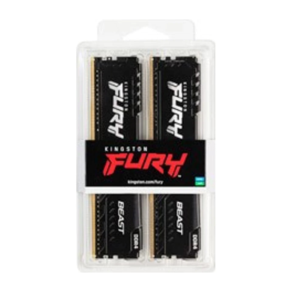 Kingston Technology FURY Beast 16GB 3200MT/s DDR4 CL16 DIMM (Kit di 2) Nero