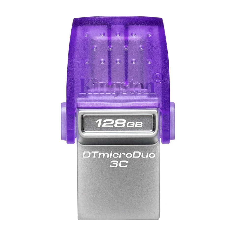 Kingston Technology DataTraveler microDuo 3C Chiavetta USB 64 GB USB Tipo-A / USB Tipo-C 3.2 Gen 1 (3.1 Gen 1) Viola, Acciaio inossidabile