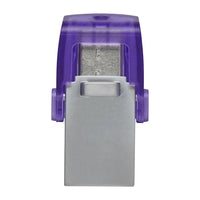 Kingston Technology DataTraveler microDuo 3C Chiavetta USB 64 GB USB Tipo-A / USB Tipo-C 3.2 Gen 1 (3.1 Gen 1) Viola, Acciaio inossidabile