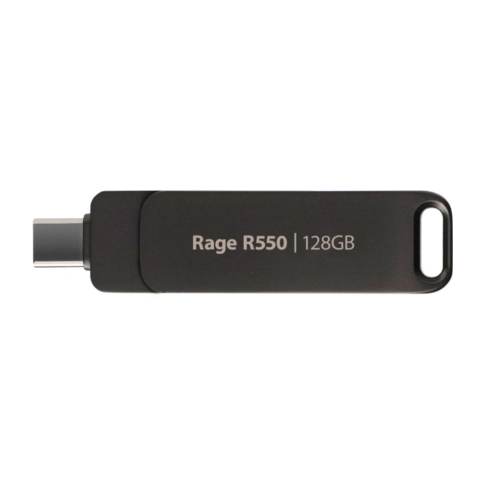 Chiavetta USB PATRIOT Rage R550 128GB 100 MB/S USB A+C Design girevole (PE128GR550DSAD) Nero