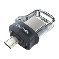 Chiavetta USB SanDisk Ultra Dual m3.0 da 256 GB USB Tipo-A / Micro-USB 3.2 Gen 1 (3.1 Gen 1) Nero, Argento, Trasparente