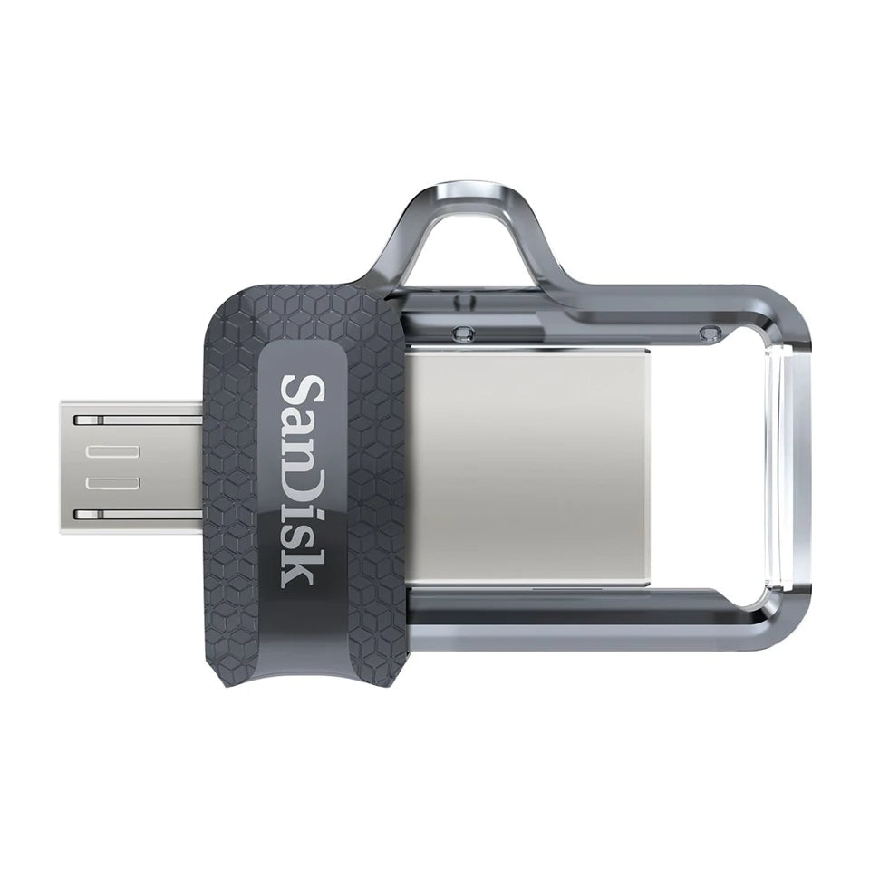 Chiavetta USB SanDisk Ultra Dual m3.0 da 256 GB USB Tipo-A / Micro-USB 3.2 Gen 1 (3.1 Gen 1) Nero, Argento, Trasparente