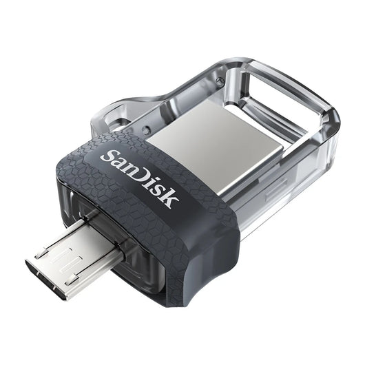 Chiavetta USB flash drive Sandisk Ultra Dual m3.0 da 64 GB USB Type-A / Micro-USB 3.2 Gen 1 (3.1 Gen 1) Nero, Argento, Trasparente