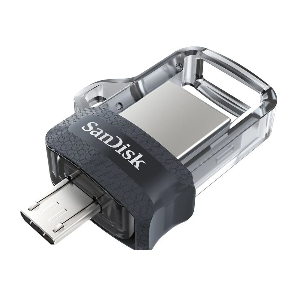Chiavetta USB SanDisk Ultra Dual m3.0 da 32 GB USB Type-A / Micro-USB 3.2 Gen 1 (3.1 Gen 1) Nero, Argento, Trasparente