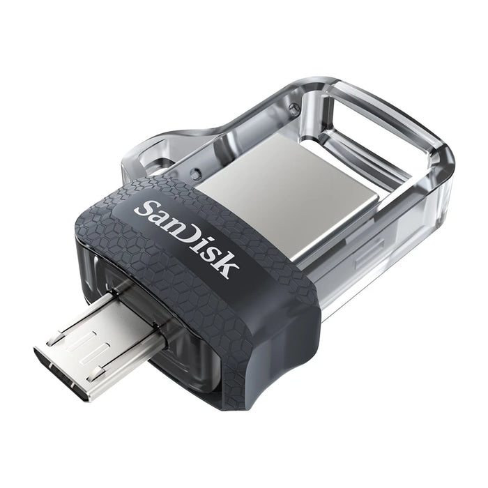 Chiavetta USB SanDisk Ultra Dual m3.0 da 32 GB USB Type-A / Micro-USB 3.2 Gen 1 (3.1 Gen 1) Nero, Argento, Trasparente