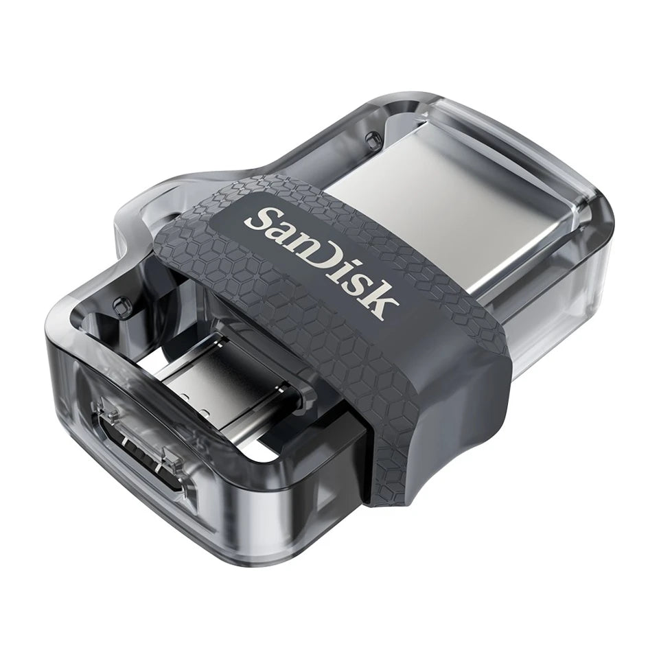 Chiavetta USB SanDisk Ultra Dual m3.0 da 32 GB USB Type-A / Micro-USB 3.2 Gen 1 (3.1 Gen 1) Nero, Argento, Trasparente