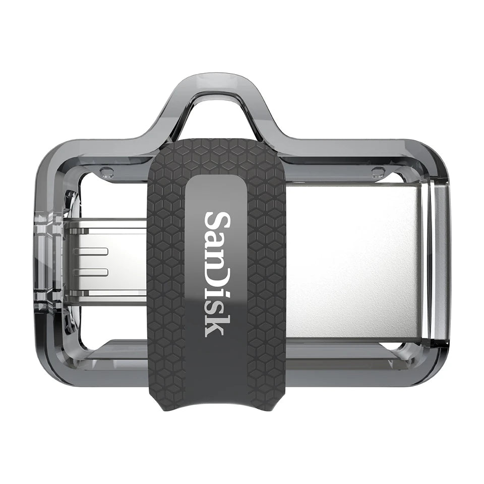 Chiavetta USB flash drive Sandisk Ultra Dual m3.0 da 64 GB USB Type-A / Micro-USB 3.2 Gen 1 (3.1 Gen 1) Nero, Argento, Trasparente