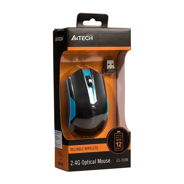 Mouse ottico wireless RF ambidestro A4Tech G3-200N a 1000 DPI