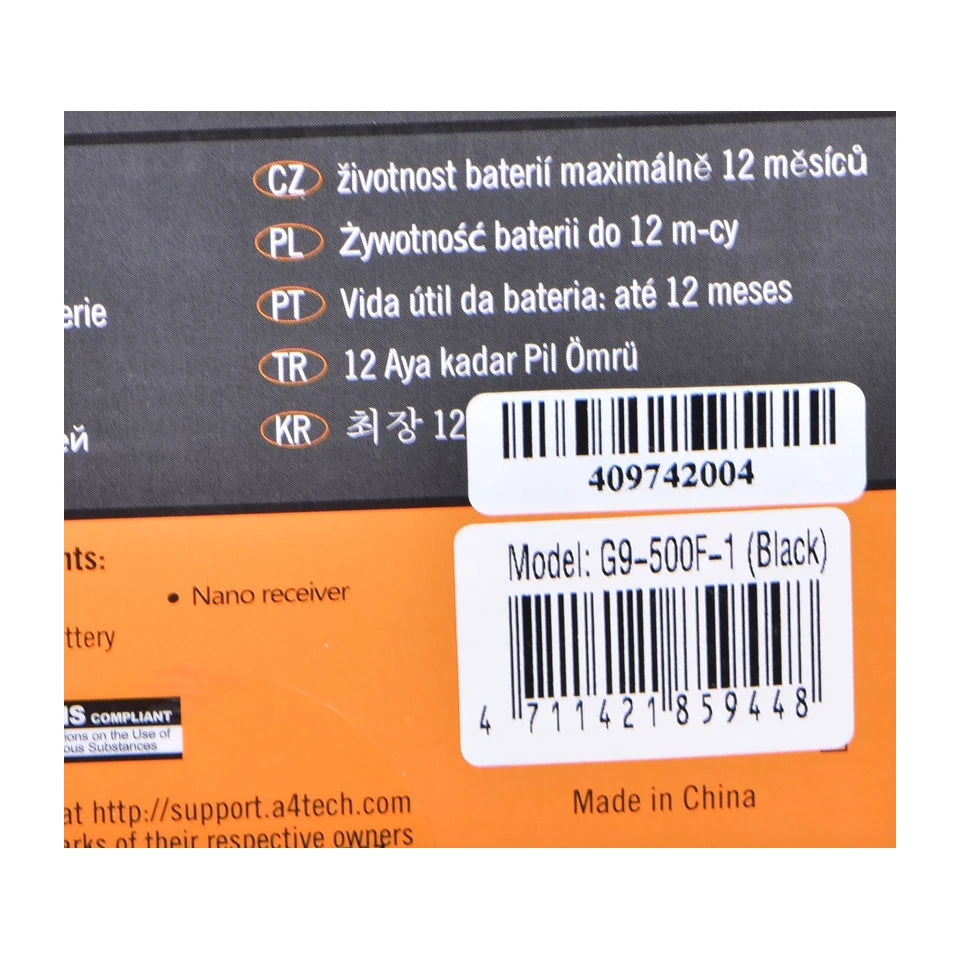 Mouse wireless RF A4Tech G9-500F V-Track 1000 DPI destro