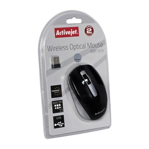 Mouse wireless per computer Activejet AMY-313 (ottico; 1200 DPI; nero)