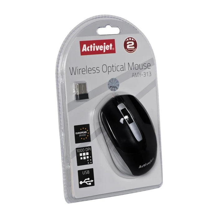 Mouse wireless per computer Activejet AMY-313 (ottico; 1200 DPI; nero)