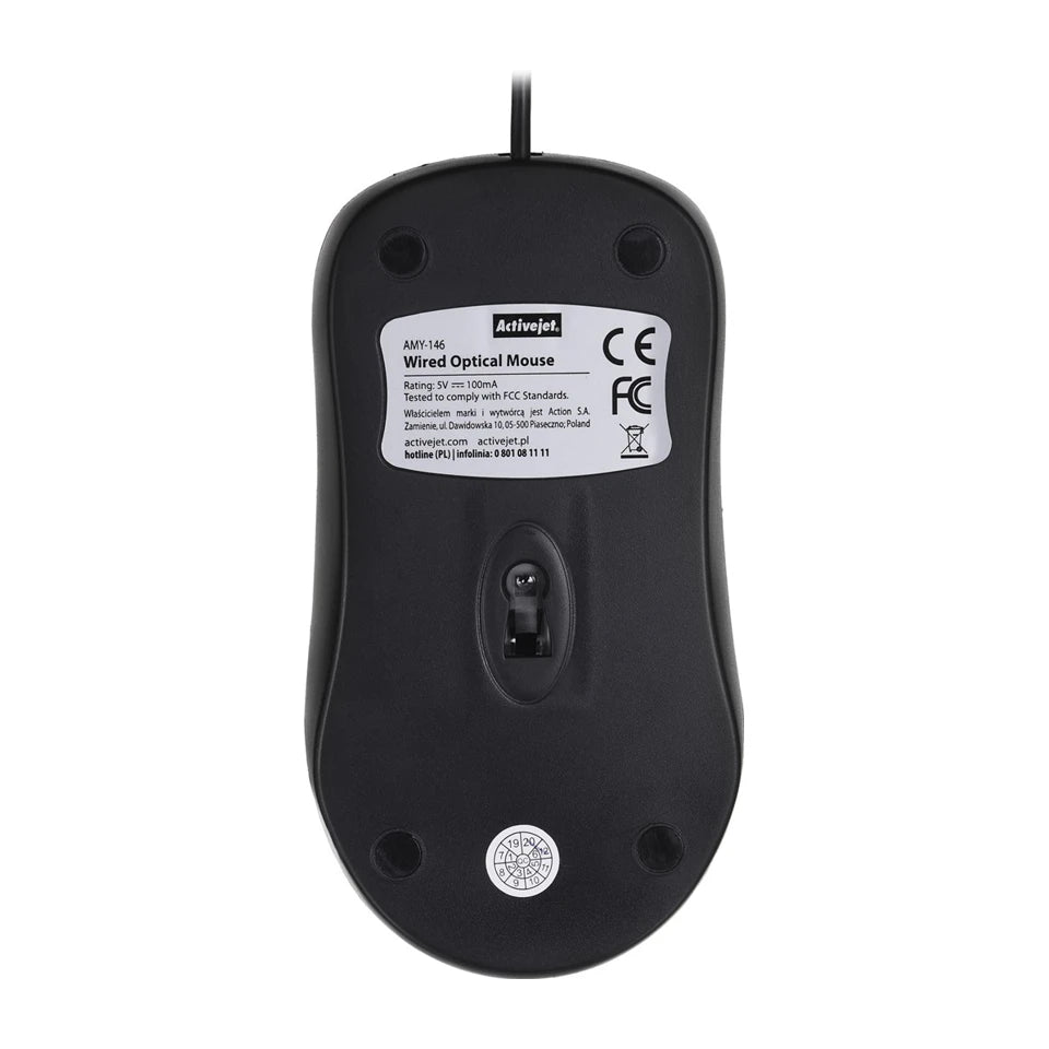 Activejet AMY-146 Mouse ottico USB con cavo