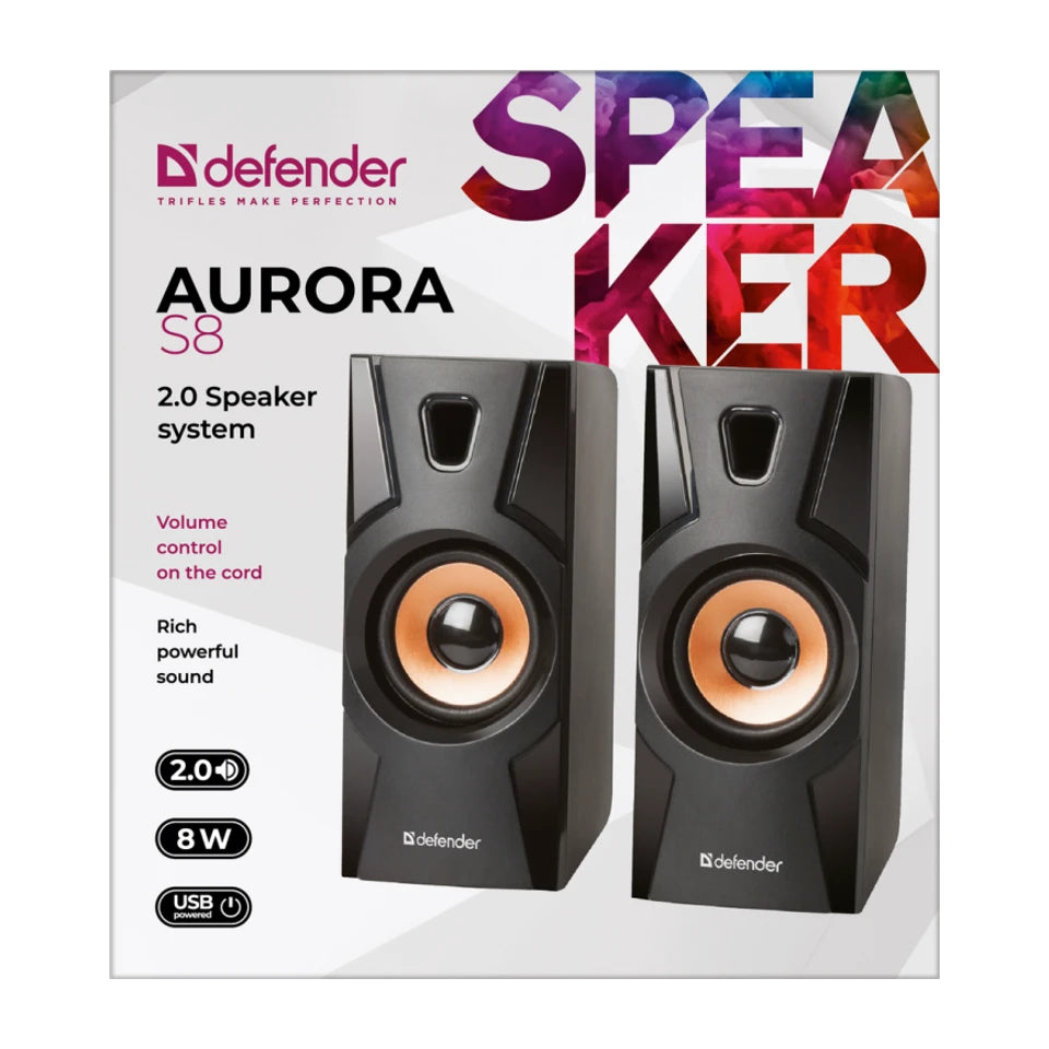 ALTOPARLANTI DEFENDER AURORA S8 2.0 8W USB