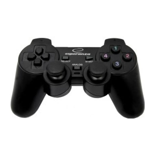 Controller da gioco Esperanza EG106 per PC, PlayStation 2, PlayStation 3, analogico/digitale USB 2.0 nero