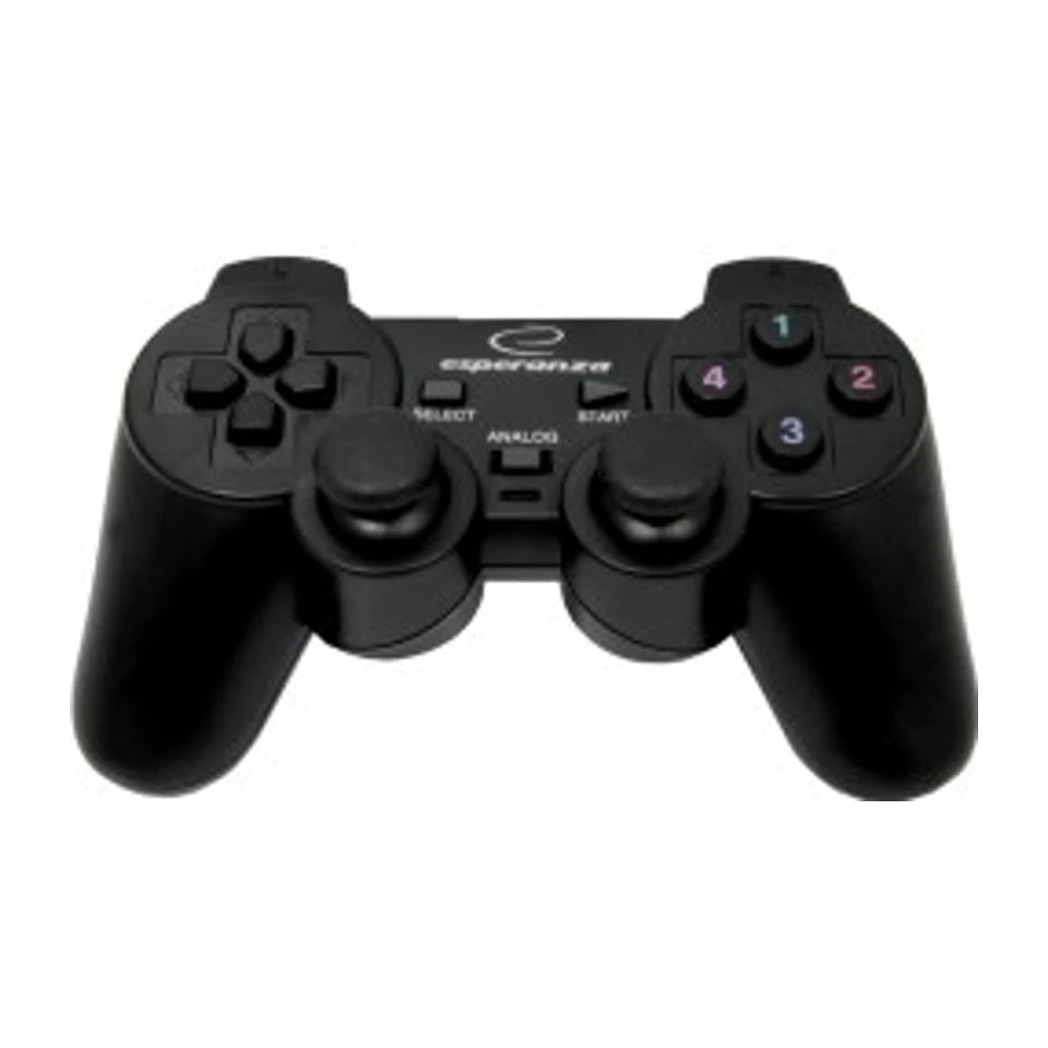 Controller da gioco Esperanza EG106 per PC, PlayStation 2, PlayStation 3, analogico/digitale USB 2.0 nero