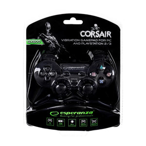 Controller da gioco Esperanza EG106 per PC, PlayStation 2, PlayStation 3, analogico/digitale USB 2.0 nero